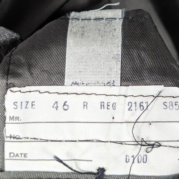 Evan Picone 46R Gray Glen Check Wool Blazer Men 2 Button 1980s Vintage Jacket - Picture 4 of 5